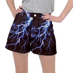 Blue Thunder Colorful Lightning Graphic Ripstop Shorts