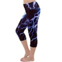 Blue Thunder Colorful Lightning graphic Lightweight Velour Capri Yoga Leggings View2