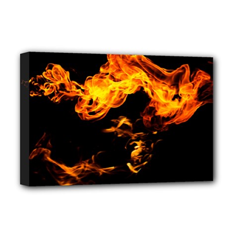 Can Walk On Fire, Black Background Deluxe Canvas 18  X 12  (stretched) by picsaspassion