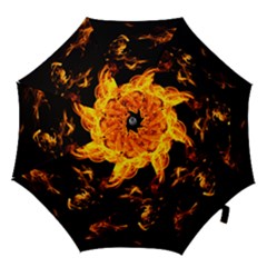 Can Walk On Fire, Black Background Hook Handle Umbrellas (small) by picsaspassion