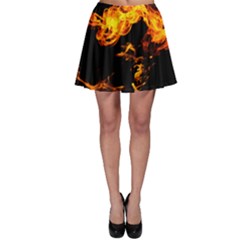 Can Walk On Fire, Black Background Skater Skirt by picsaspassion