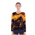 Can Walk on Fire, black background Women s Long Sleeve Tee View1