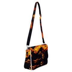 Can Walk On Fire, Black Background Shoulder Bag With Back Zipper by picsaspassion