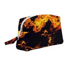 Can Walk On Fire, Black Background Wristlet Pouch Bag (medium) by picsaspassion