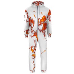 Can Walk On Fire, White Background Hooded Jumpsuit (men) 