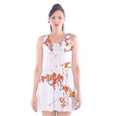 Can Walk On Fire, White Background Scoop Neck Skater Dress