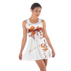 Can Walk On Fire, White Background Cotton Racerback Dress by picsaspassion