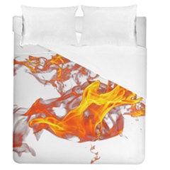 Can Walk On Volcano Fire, White Background Duvet Cover (queen Size) by picsaspassion
