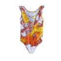 Can Walk on volcano Fire, white background Kids  Frill Swimsuit View2