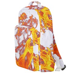 Can Walk On Volcano Fire, White Background Double Compartment Backpack