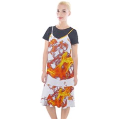 Can Walk On Volcano Fire, White Background Camis Fishtail Dress