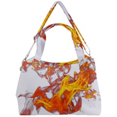 Can Walk On Volcano Fire, White Background Double Compartment Shoulder Bag by picsaspassion