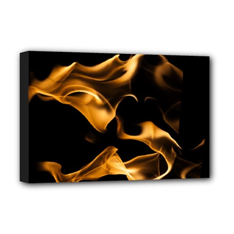 Can Walk On Volcano Fire, Black Background Deluxe Canvas 18  X 12  (stretched) by picsaspassion