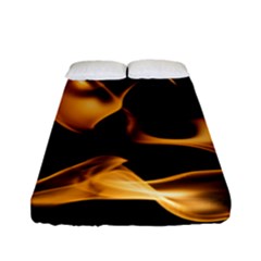 Can Walk On Volcano Fire, Black Background Fitted Sheet (full/ Double Size) by picsaspassion