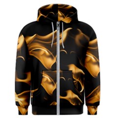 Can Walk On Volcano Fire, Black Background Men s Zipper Hoodie by picsaspassion
