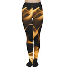 Can Walk On Volcano Fire, Black Background Tights by picsaspassion