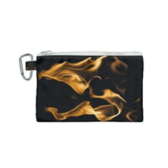 Can Walk On Volcano Fire, Black Background Canvas Cosmetic Bag (small) by picsaspassion