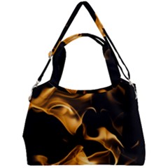 Can Walk On Volcano Fire, Black Background Double Compartment Shoulder Bag by picsaspassion