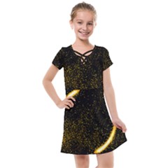 Cosmos Comet Dance, Digital Art Impression Kids  Cross Web Dress by picsaspassion