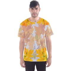 Autumn Maple Leaves, Floral Art Men s Sports Mesh Tee