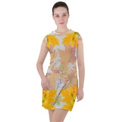 Autumn Maple Leaves, Floral Art Drawstring Hooded Dress by picsaspassion