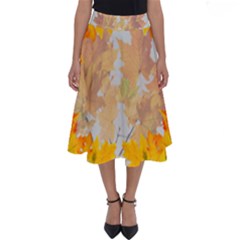 Autumn Maple Leaves, Floral Art Perfect Length Midi Skirt by picsaspassion