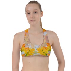 Autumn Maple Leaves, Floral Art Criss Cross Racerback Sports Bra by picsaspassion