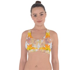 Autumn Maple Leaves, Floral Art Cross String Back Sports Bra by picsaspassion