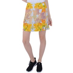 Autumn Maple Leaves, Floral Art Tennis Skirt by picsaspassion