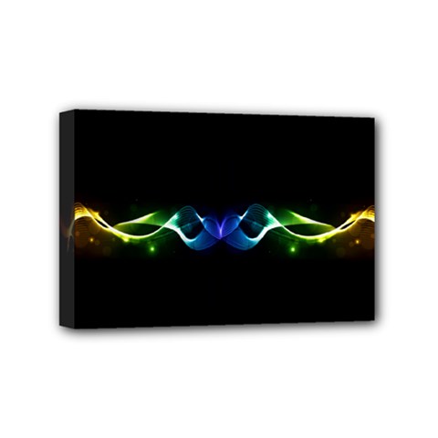 Colorful Neon Art Light Rays, Rainbow Colors Mini Canvas 6  X 4  (stretched) by picsaspassion