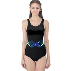 Colorful Neon Art Light Rays, Rainbow Colors One Piece Swimsuit by picsaspassion