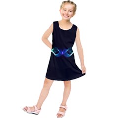 Colorful Neon Art Light Rays, Rainbow Colors Kids  Tunic Dress