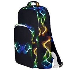 Colorful Neon Art Light Rays, Rainbow Colors Double Compartment Backpack