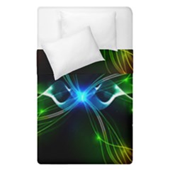 Colorful Neon Art Light Rays, Rainbow Colors Duvet Cover Double Side (single Size) by picsaspassion