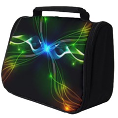 Colorful Neon Art Light Rays, Rainbow Colors Full Print Travel Pouch (big)