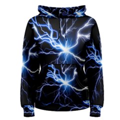 Blue Thunder Colorful Lightning Graphic Impression Women s Pullover Hoodie by picsaspassion