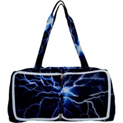 Blue Thunder Colorful Lightning Graphic Impression Multi Function Bag by picsaspassion