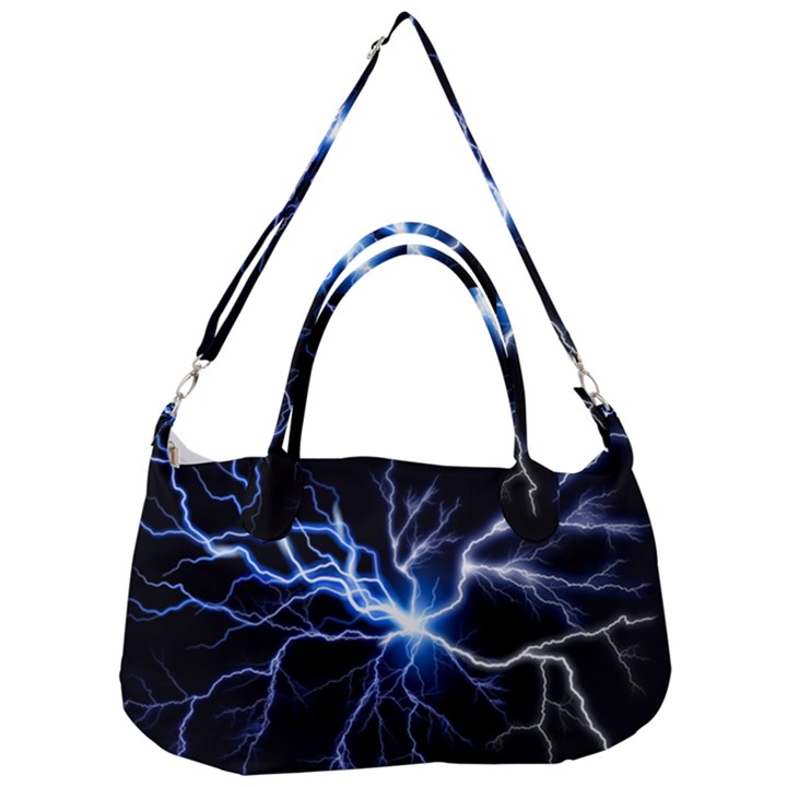 Blue Thunder Colorful Lightning graphic impression Removal Strap Handbag