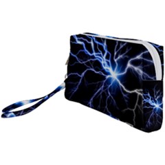 Blue Thunder Colorful Lightning Graphic Impression Wristlet Pouch Bag (small) by picsaspassion