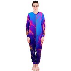 Blue Lightning Colorful Digital Art Onepiece Jumpsuit (ladies)  by picsaspassion
