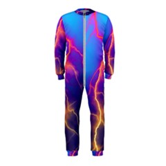 Blue Lightning Colorful Digital Art Onepiece Jumpsuit (kids) by picsaspassion