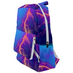 Blue Lightning Colorful Digital Art Travelers  Backpack by picsaspassion