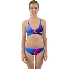 Blue Lightning Colorful Digital Art Wrap Around Bikini Set by picsaspassion