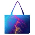 Blue Lightning colorful digital art Medium Tote Bag View1
