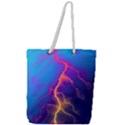 Blue Lightning colorful digital art Full Print Rope Handle Tote (Large) View1