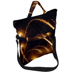 Flying Comets In The Cosmos Fold Over Handle Tote Bag by picsaspassion