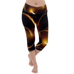 Flying Comets In The Cosmos Lightweight Velour Capri Yoga Leggings