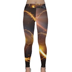 Flying Comets And Light Rays, Digital Art Classic Yoga Leggings by picsaspassion