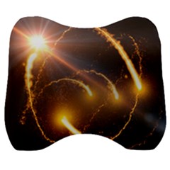 Flying Comets And Light Rays, Digital Art Velour Head Support Cushion by picsaspassion
