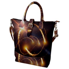 Flying Comets And Light Rays, Digital Art Buckle Top Tote Bag